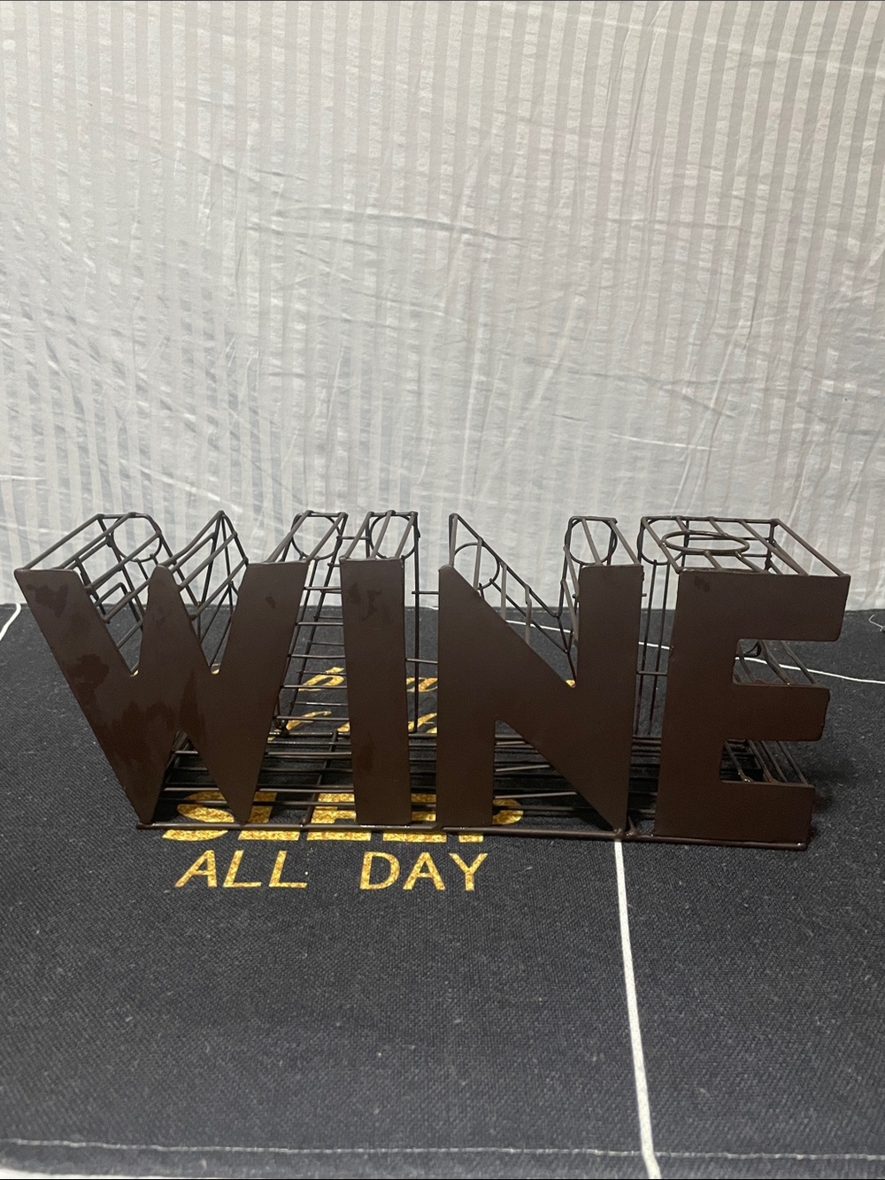 WINE cork holder  - Brown Metal